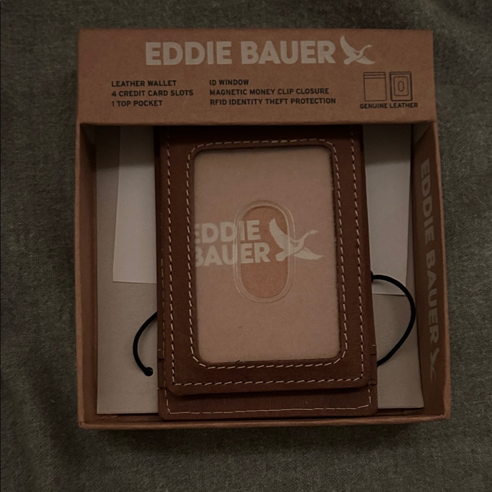 Eddie Bauer Tan Leather Money Clip